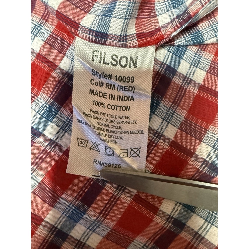 CC FILSON Plaid Long Sleeve Button Up Shirt 3XL Cotton Coastal Nautical Preppy - Picture 6 of 8
